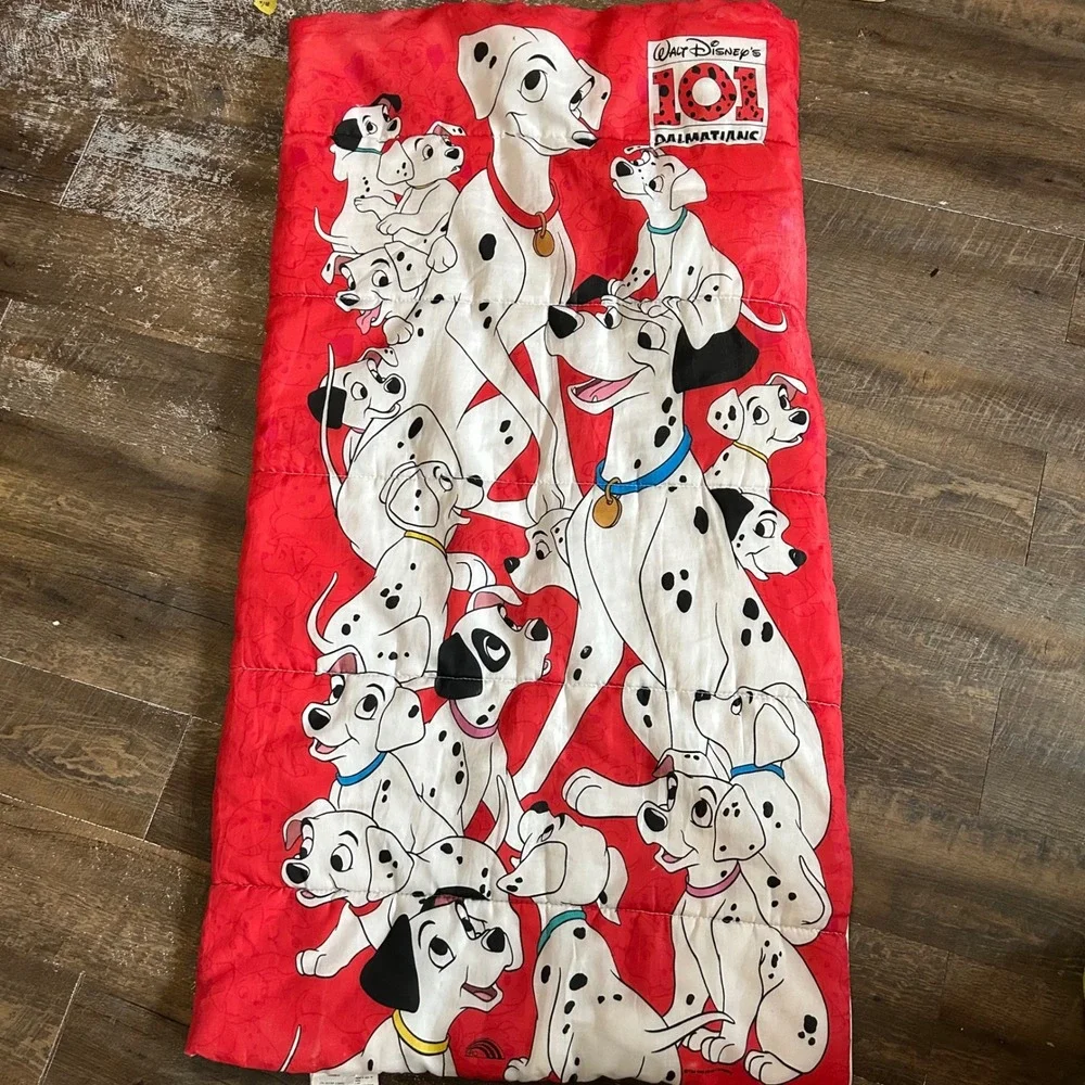 Vintage Walt Disney 101 Dalmatians Sleeping Bag Red Youth ERO Industries 30x57